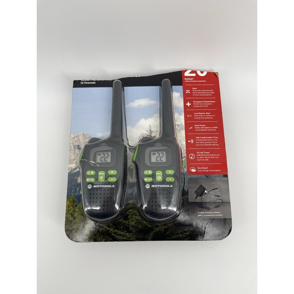 Motorola MD200R 2-Way Radios Walkie Talkies 22 Channel‎ Set New Open Box